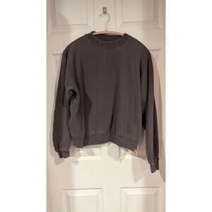 Assembly label womens sweatshirt crew neck size 8 brown long sleeve cotton